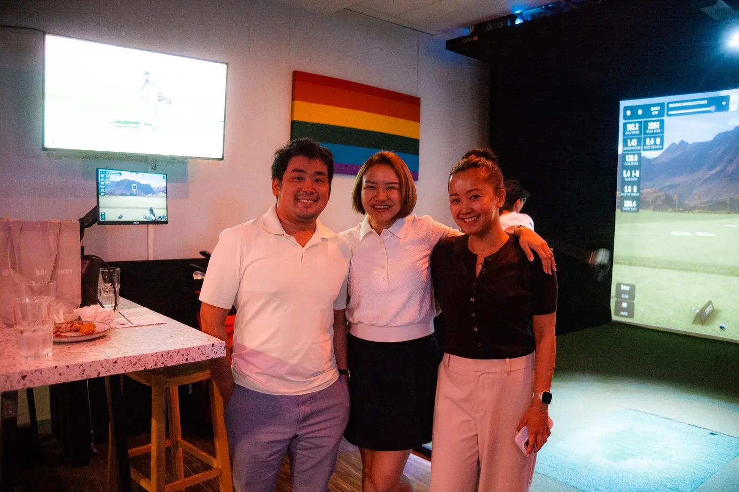 A group of friends together at the Fairways & Friends event